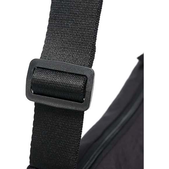 Women Men Black Small Sling Crossbody Bag with Half Moon Shape - Picture 8 of 11